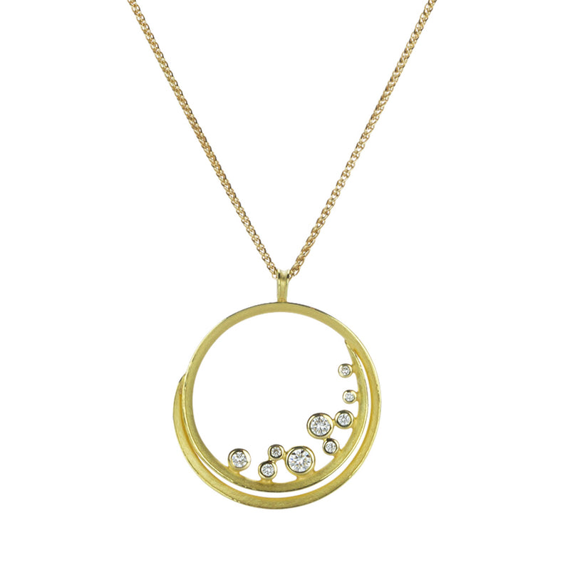 Barbara Heinrich Swirl Pendant Necklace with Diamond Cluster | Quadrum Gallery