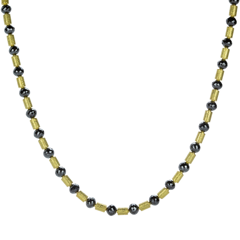 Barbara Heinrich 18k Black Diamond and Gold Barrel Bead Necklace | Quadrum Gallery