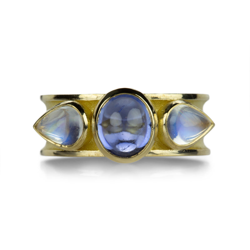 Barbara Heinrich Oval Blue Sapphire and Moonstone Ring | Quadrum Gallery