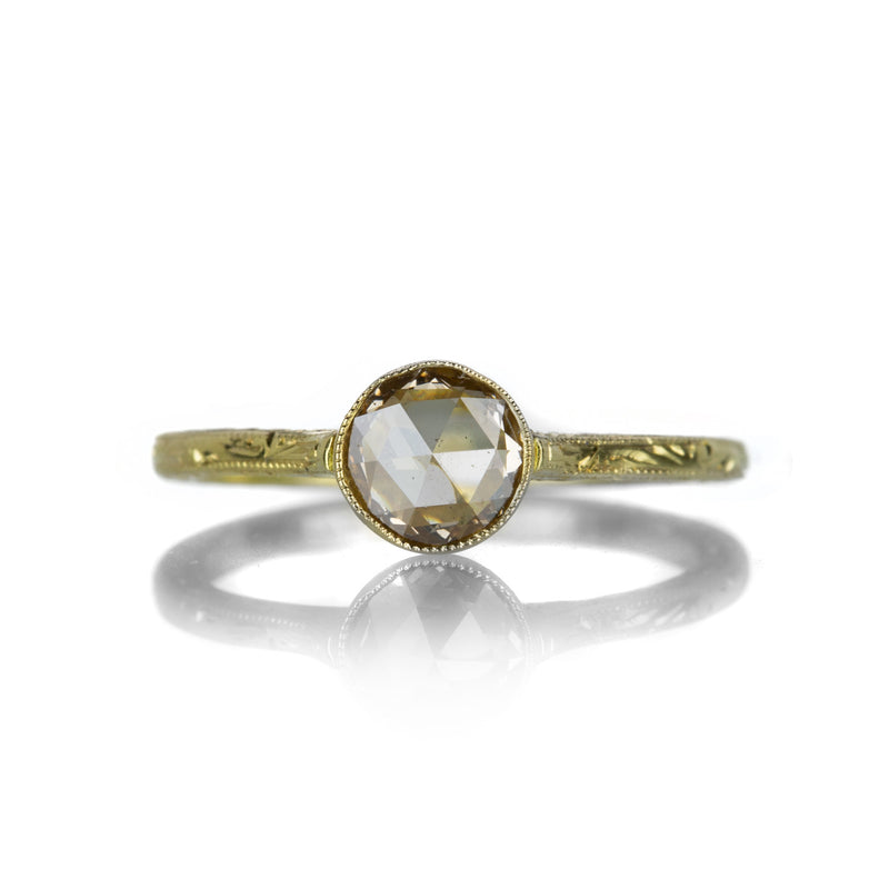 Diana Mitchell Champagne Diamond Engraved Cathedral Ring | Quadrum Gallery