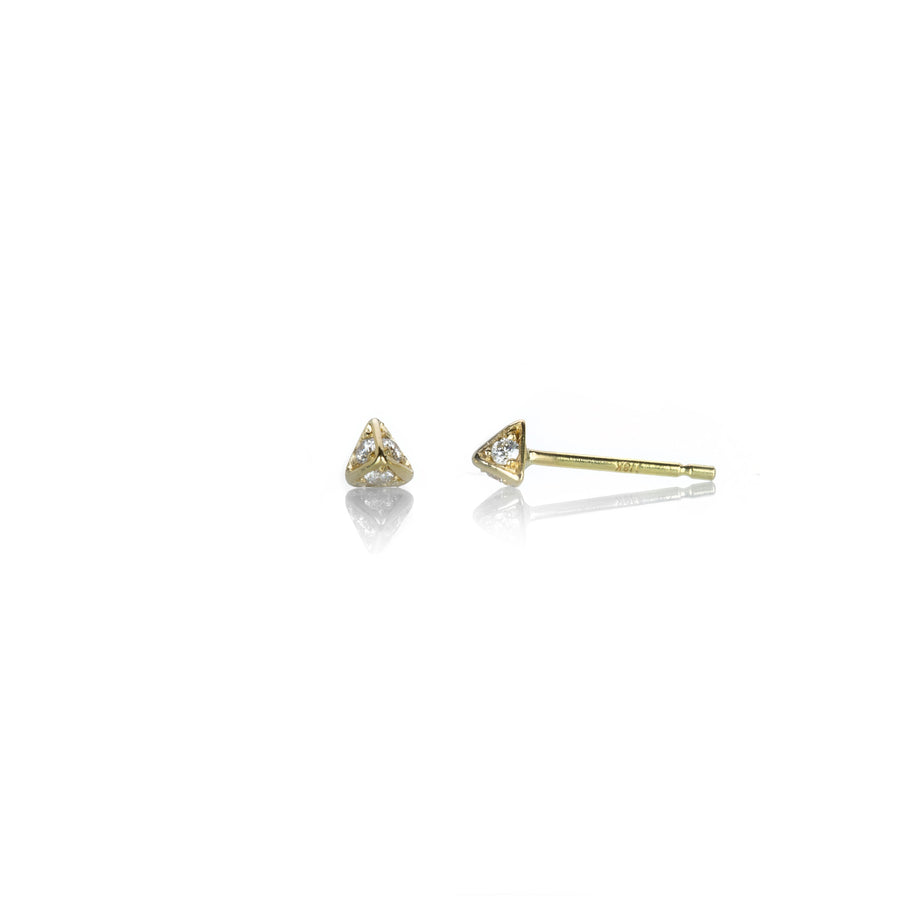 Diana Mitchell Pyramid Studs with Pave Diamonds | Quadrum Gallery