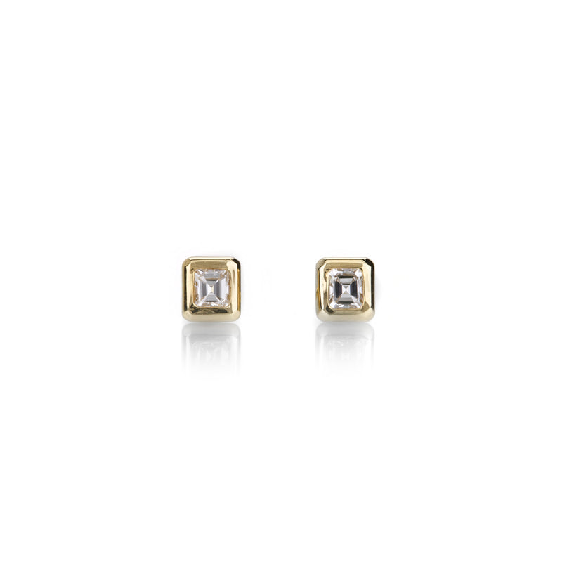 Diana Mitchell Tiny Emerald Cut Diamond Studs  | Quadrum Gallery