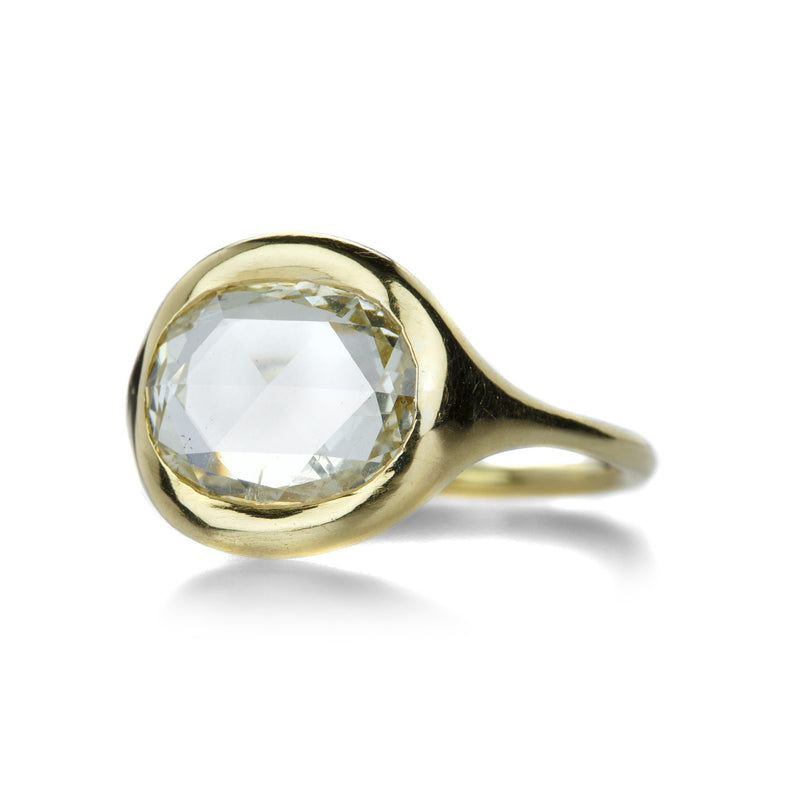 Diana Mitchell 18k Oval Rose Cut Diamond Carved Ring | Quadrum Gallery