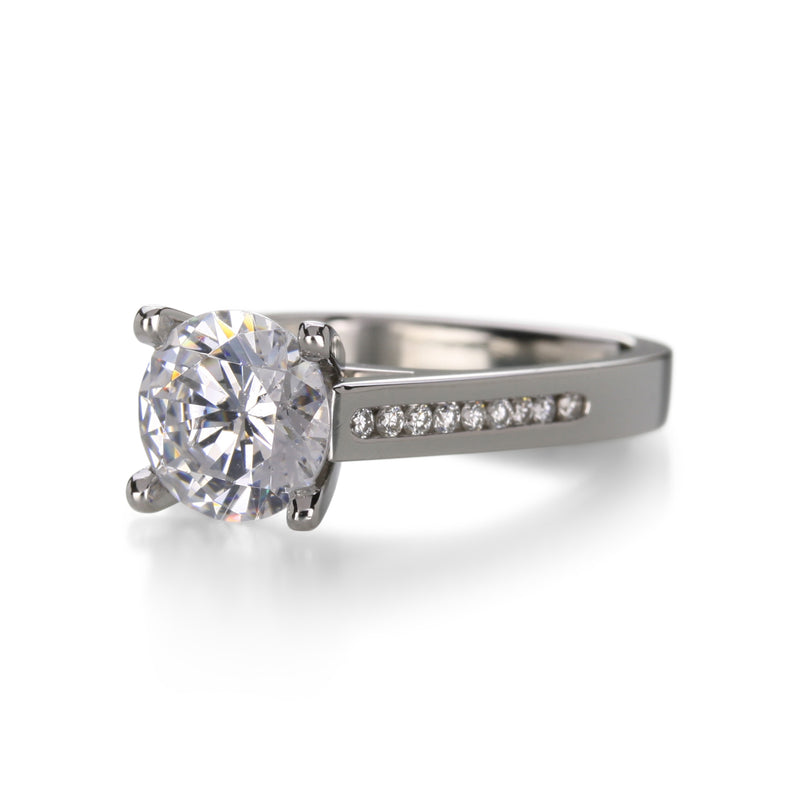 Edward Burrowes Platinum Engagement Ring with 8mm Stone | Quadrum Gallery
