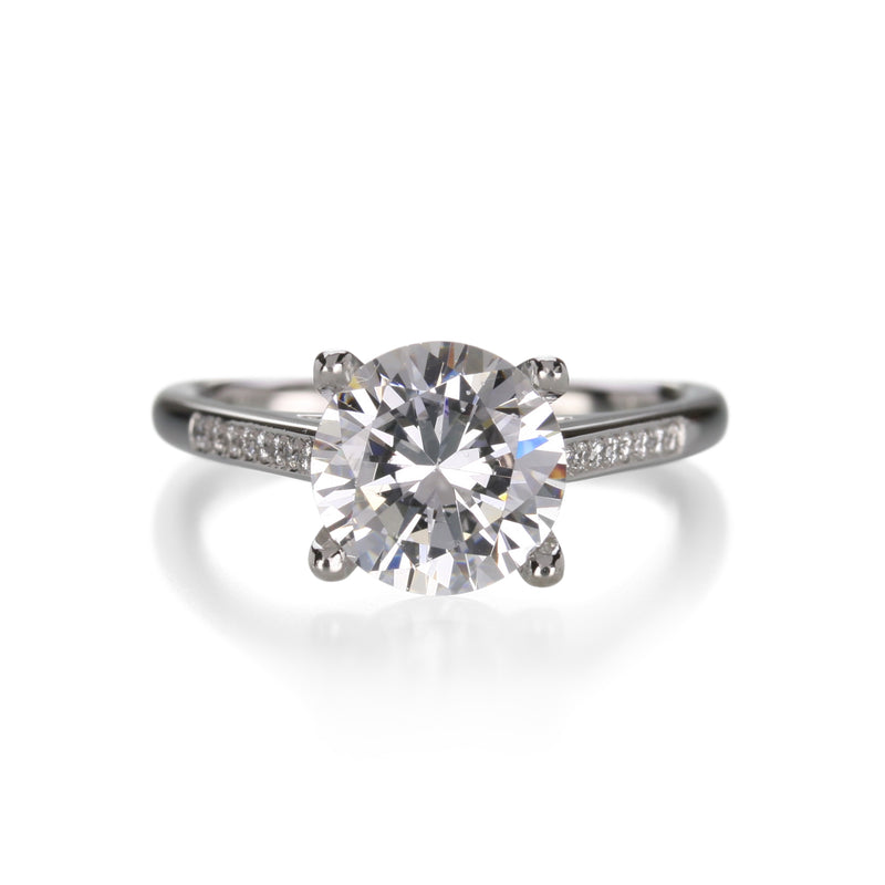 Edward Burrowes 1.9mm wide Engagement Ring with 8mm Center Stone | Quadrum Gallery