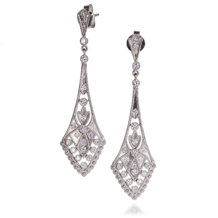 Edward Burrowes Platinum Filigree Earrings | Quadrum Gallery