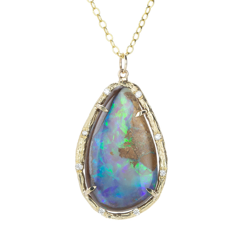 Elisabeth Bell Teardrop Australian Boulder Opal Pendant Necklace | Quadrum Gallery