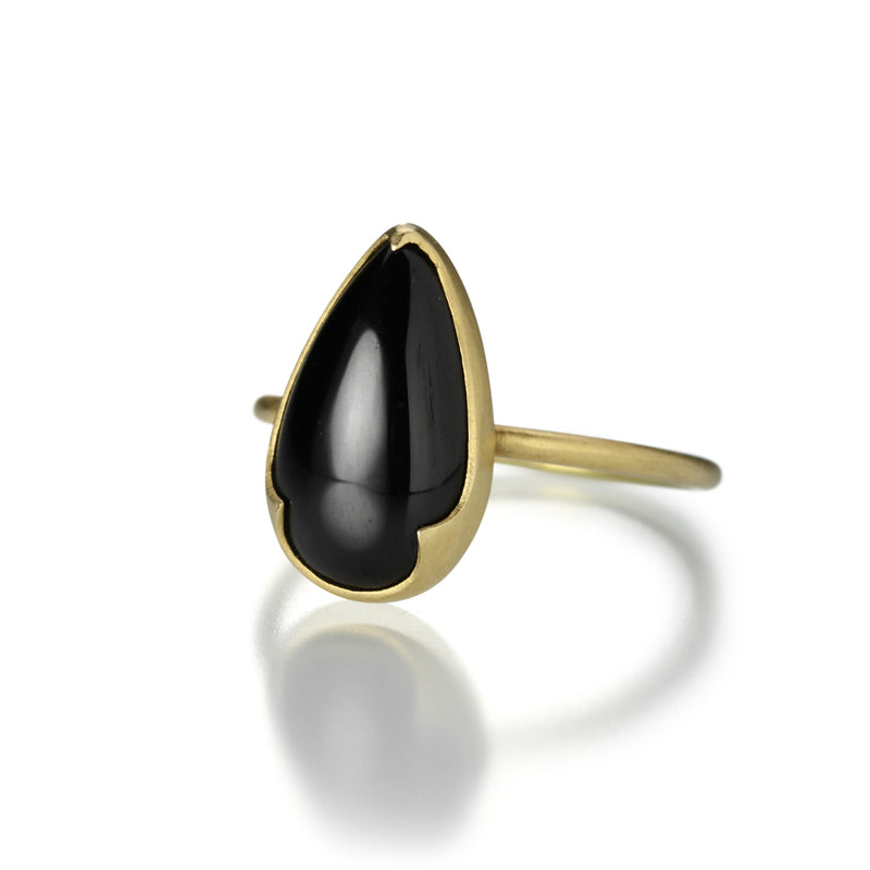 Gabriella Kiss Black Spinel Pear Shaped Ring | Quadrum Gallery