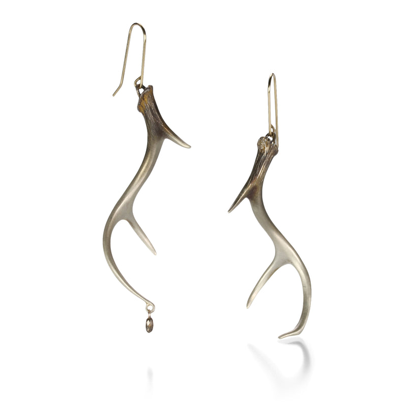 Gabriella Kiss Small Antler Earrings with Diamond Drop | Quadrum Gallery