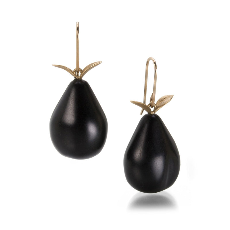 Gabriella Kiss Black Jade Pear Earrings | Quadrum Gallery