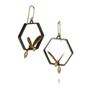 Gabriella Kiss Small Wasp in Honeycomb Earrings | Quadrum Gallery