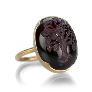 Gabriella Kiss Garnet Tree Intaglio Ring | Quadrum Gallery