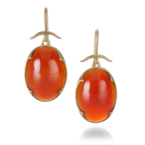 Gabriella Kiss Oval Carnelian Earrings | Quadrum Gallery