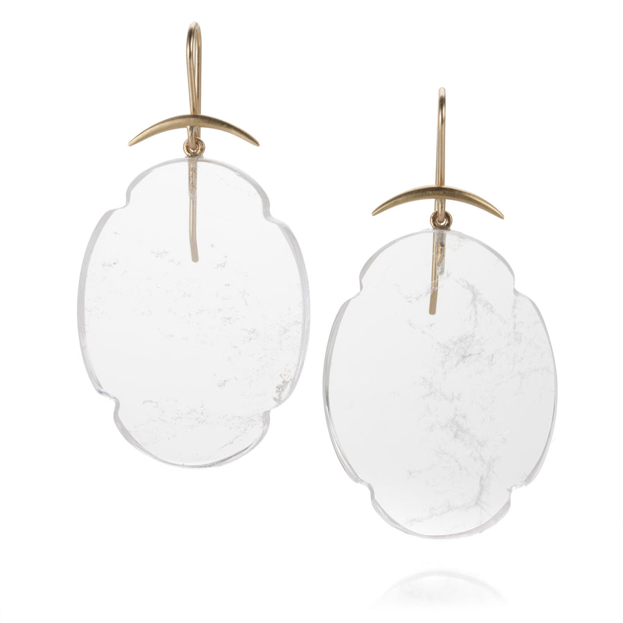 Gabriella Kiss Quartz Crystal Scallop Earrings | Quadrum Gallery