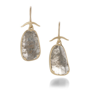 Gabriella Kiss White Lacy Diamond Slab Earrings | Quadrum Gallery