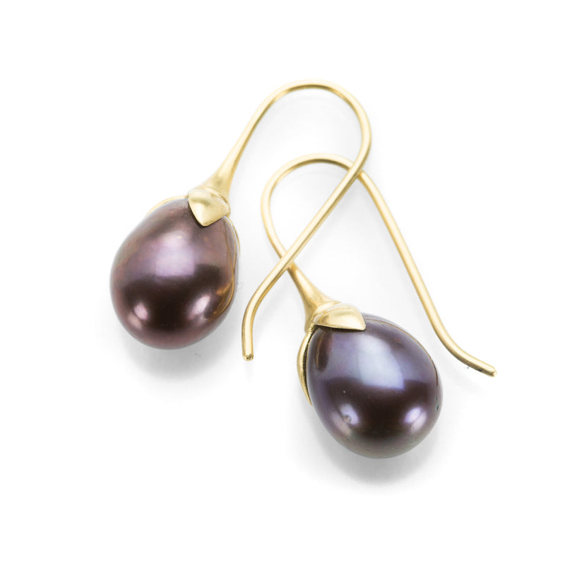 Gabriella Kiss Black Pearl Eggplant Earrings | Quadrum Gallery