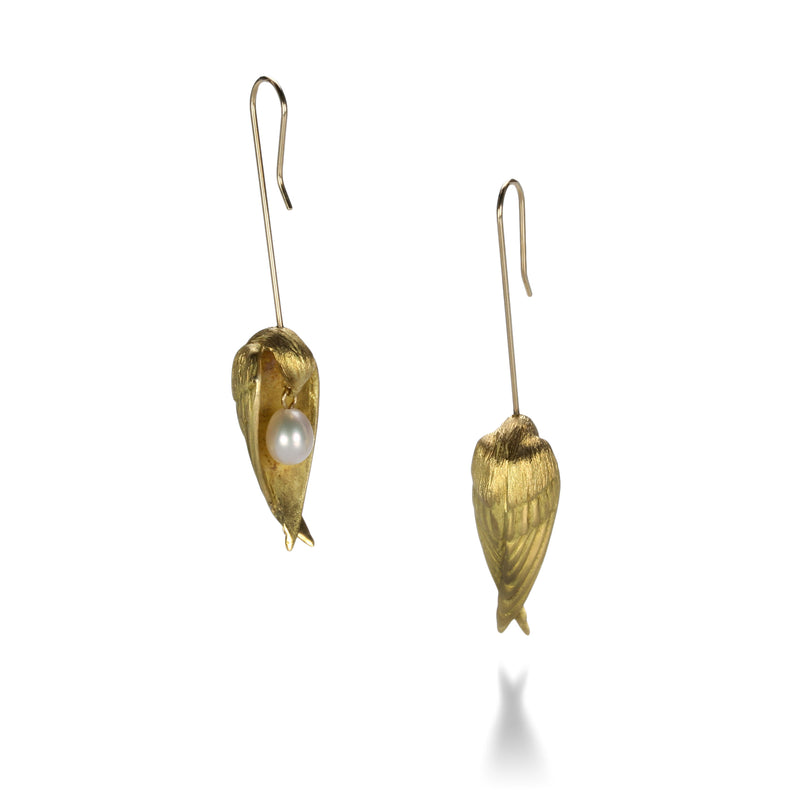 Gabriella Kiss Gold Sleeping Bird Earrings | Quadrum Gallery