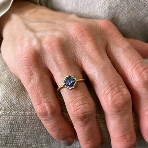 Gabriella Kiss Square Blue Sapphire Ring | Quadrum Gallery
