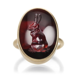 Gabriella Kiss Garnet Bunny Intaglio Ring | Quadrum Gallery