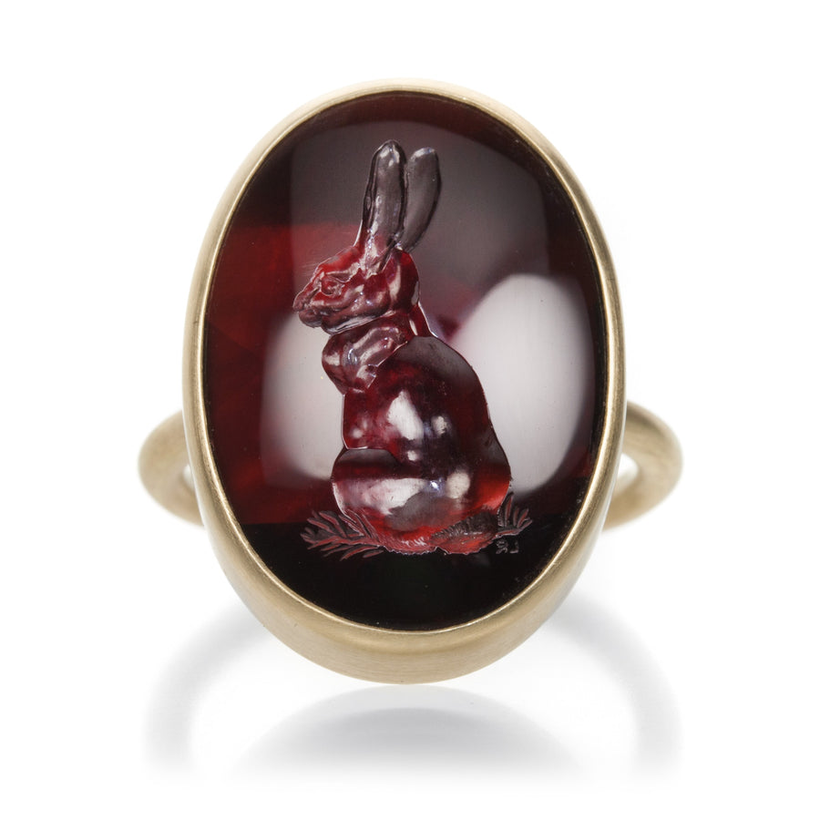 Gabriella Kiss Garnet Bunny Intaglio Ring | Quadrum Gallery