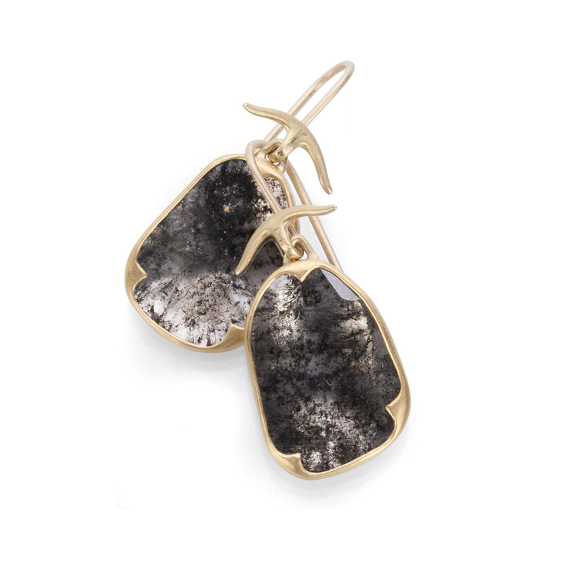 Gabriella Kiss Black Lacy Diamond Slab Earrings | Quadrum Gallery
