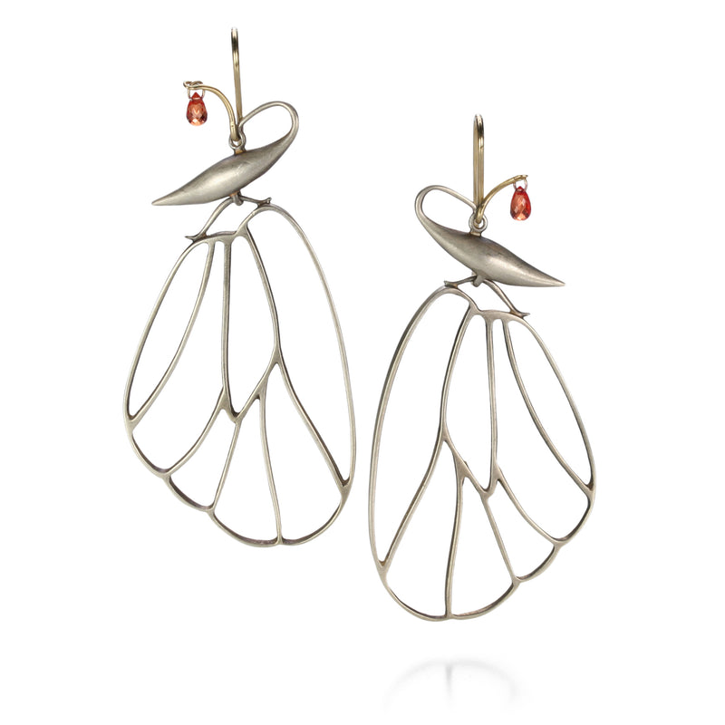 Gabriella Kiss Butterfly Cell Earrings with Ruby Drops | Quadrum Gallery