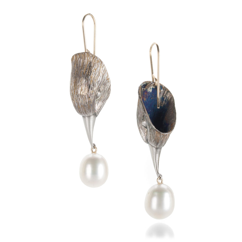 Gabriella Kiss Silver Bird Head Earrings with Pearls | Quadrum Gallery