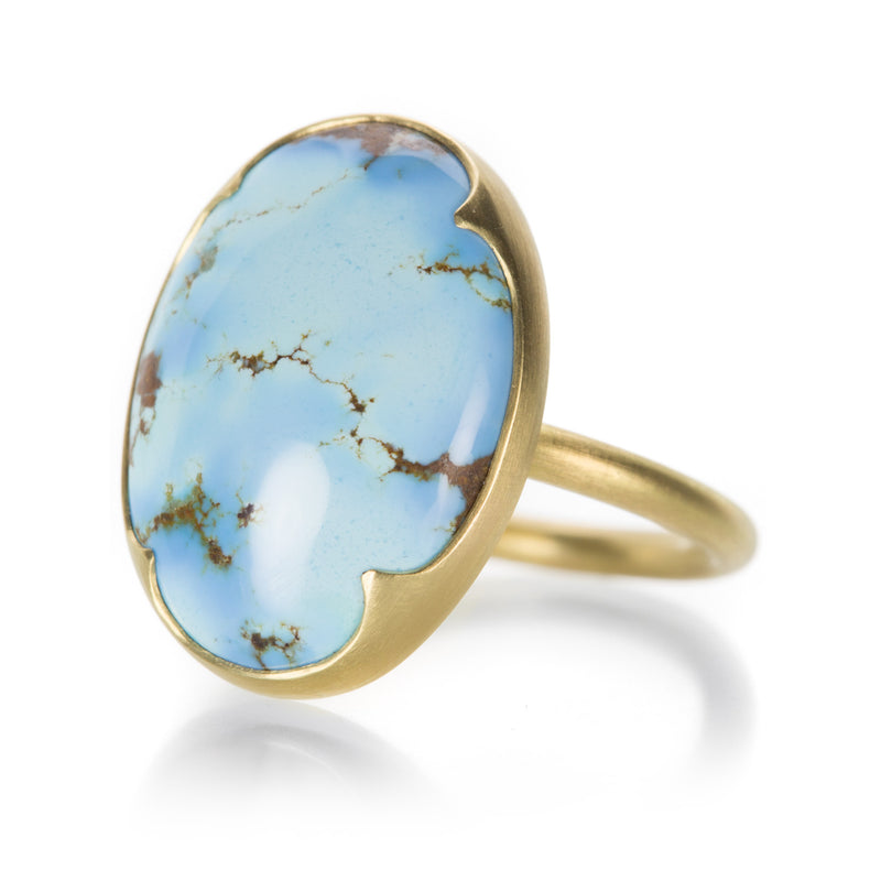 Gabriella Kiss Large Oval Kazakhstan Turquoise Ring | Quadrum Gallery