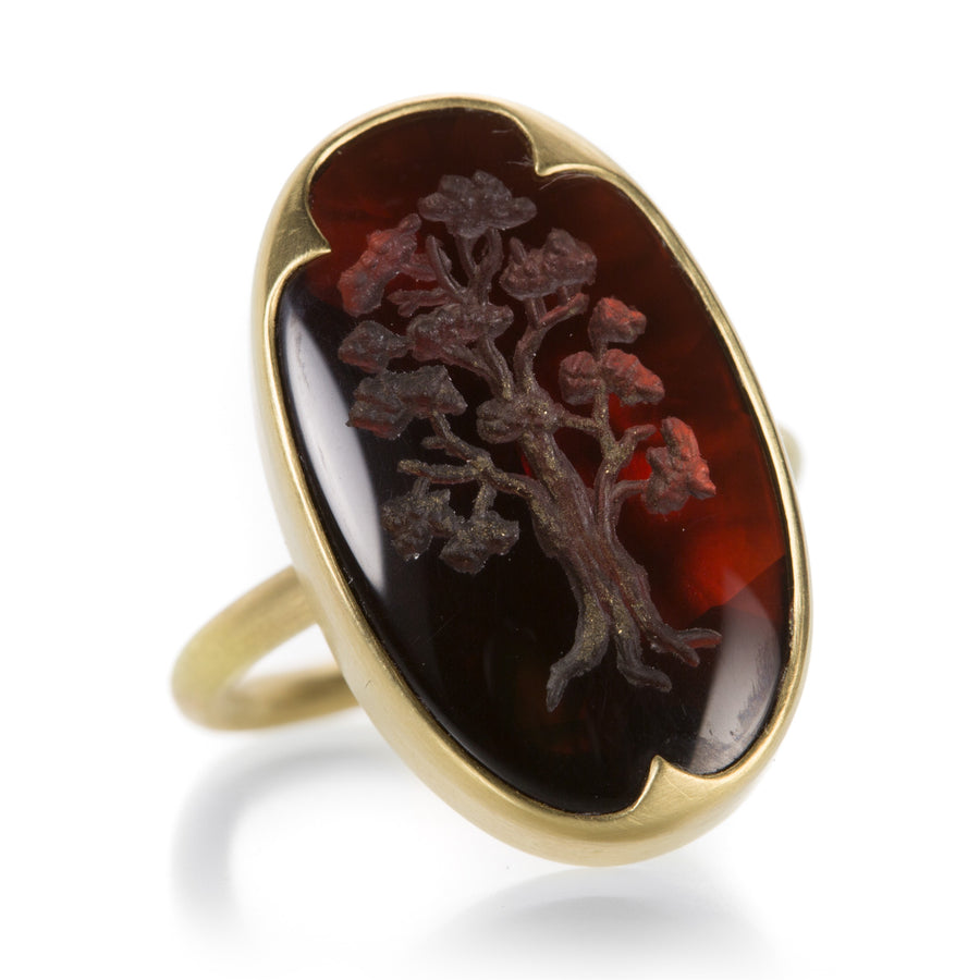 Gabriella Kiss Almandine Garnet Intaglio Tree Ring | Quadrum Gallery
