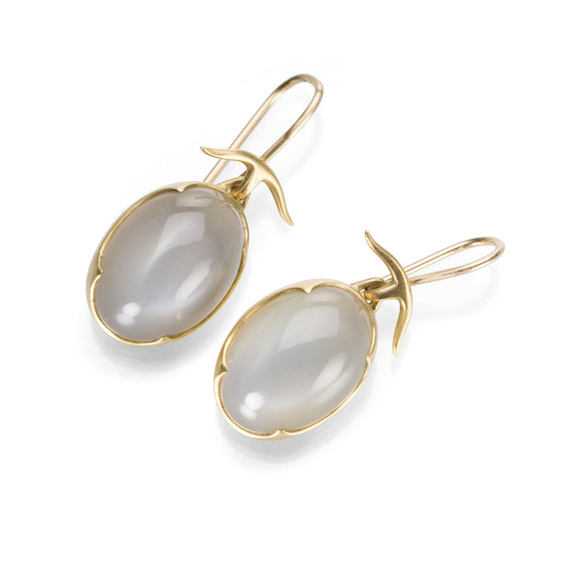 Gabriella Kiss Oval White Moonstone Earrings | Quadrum Gallery