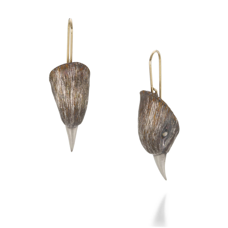 Gabriella Kiss Silver Bird Head Earrings-1 | Quadrum Gallery