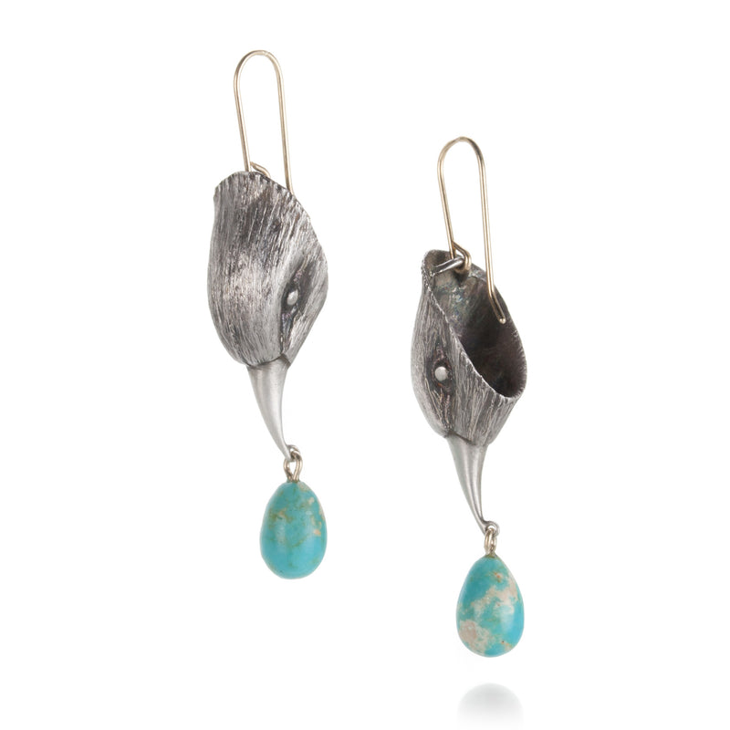 Gabriella Kiss Bird Head Earrings with Turquoise Drops | Quadrum Gallery