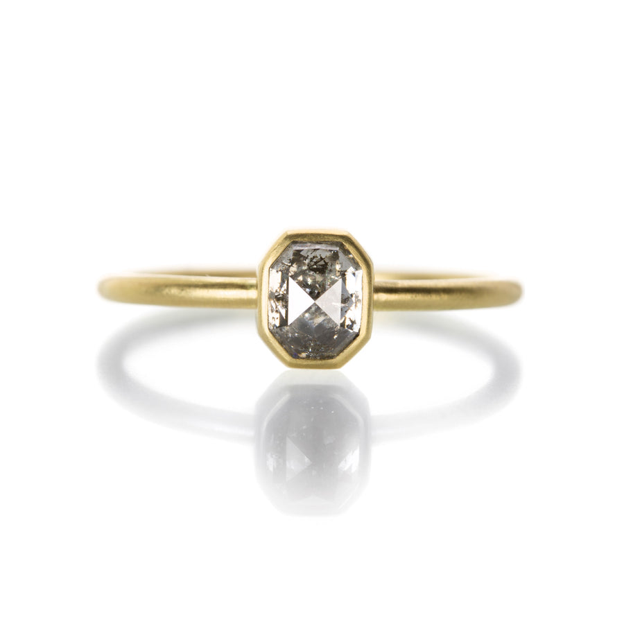 Gabriella Kiss Octagonal Salt and Pepper Diamond Ring | Quadrum Gallery
