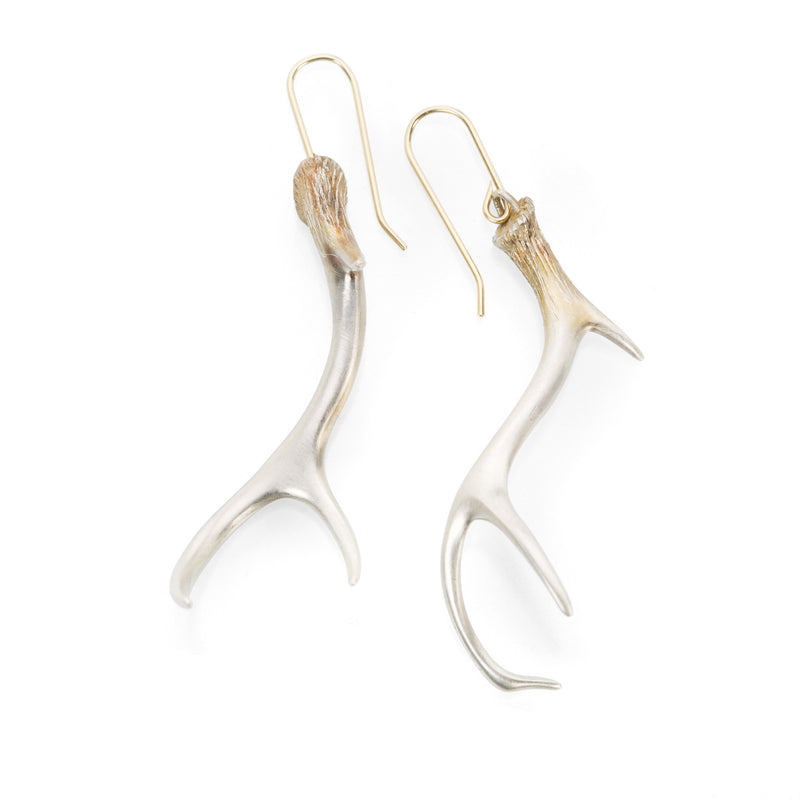 Gabriella Kiss Small Silver Antler Earrings-1 | Quadrum Gallery