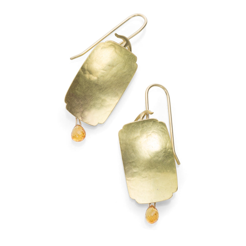 Gabriella Kiss Hammered Scallop Earrings with Sapphire Drops | Quadrum Gallery