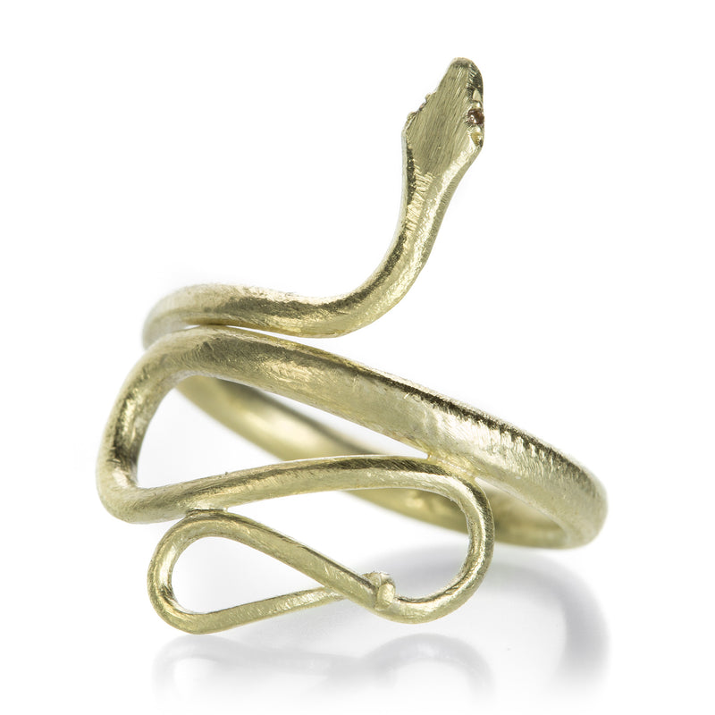Gabriella Kiss 14k Yellow Gold Large Snake Ring | Quadrum Gallery