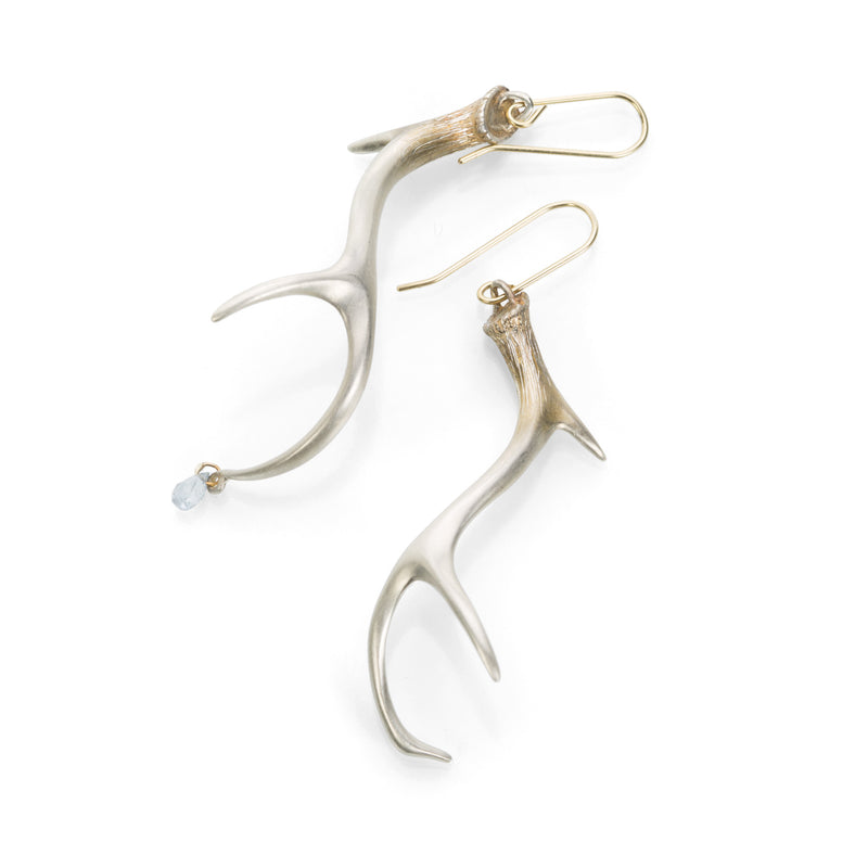 Gabriella Kiss Small Antler Earrings with Sapphire Drop | Quadrum Gallery