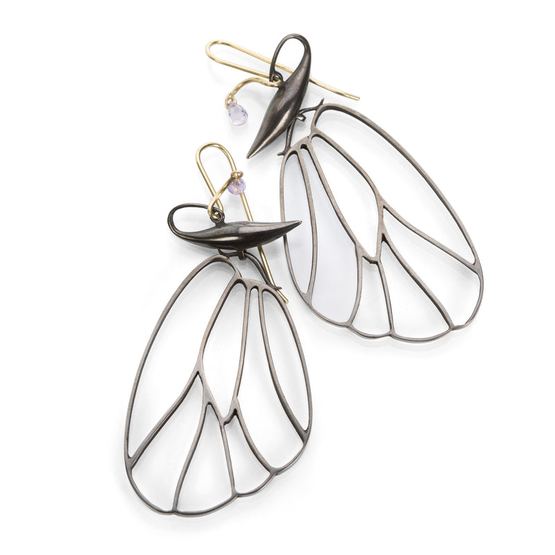 Gabriella Kiss Bronze Butterfly Cell Wing Earrings-1 | Quadrum Gallery