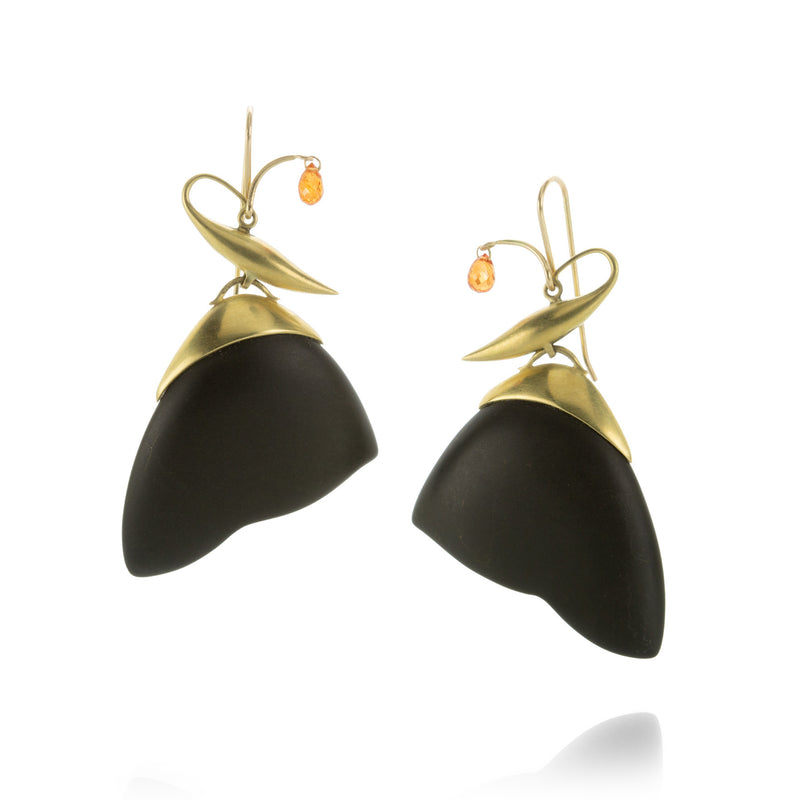 Gabriella Kiss Black Jade Moth Earrings | Quadrum Gallery