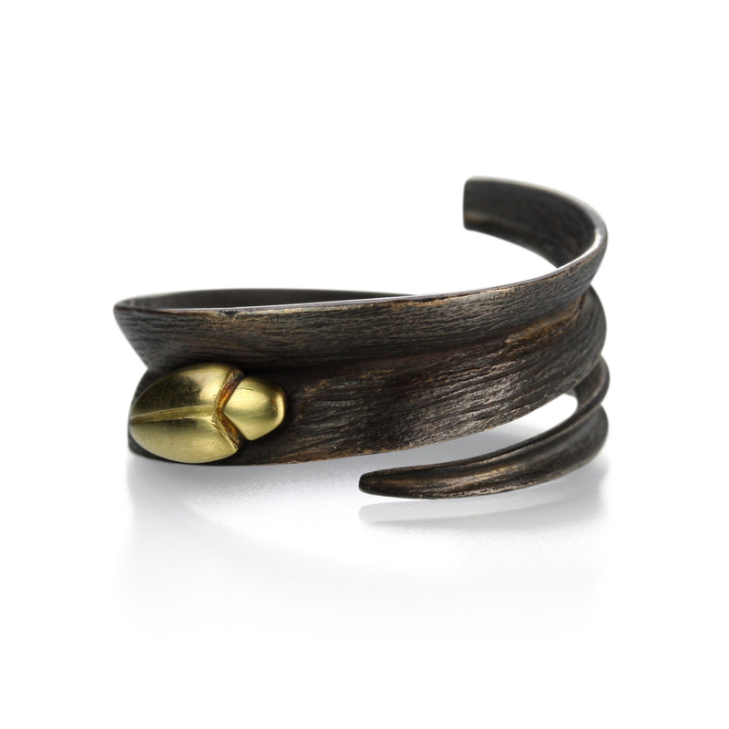 Gabriella Kiss Bronze Blade of Grass Ring with Gold Beetle | Quadrum Gallery