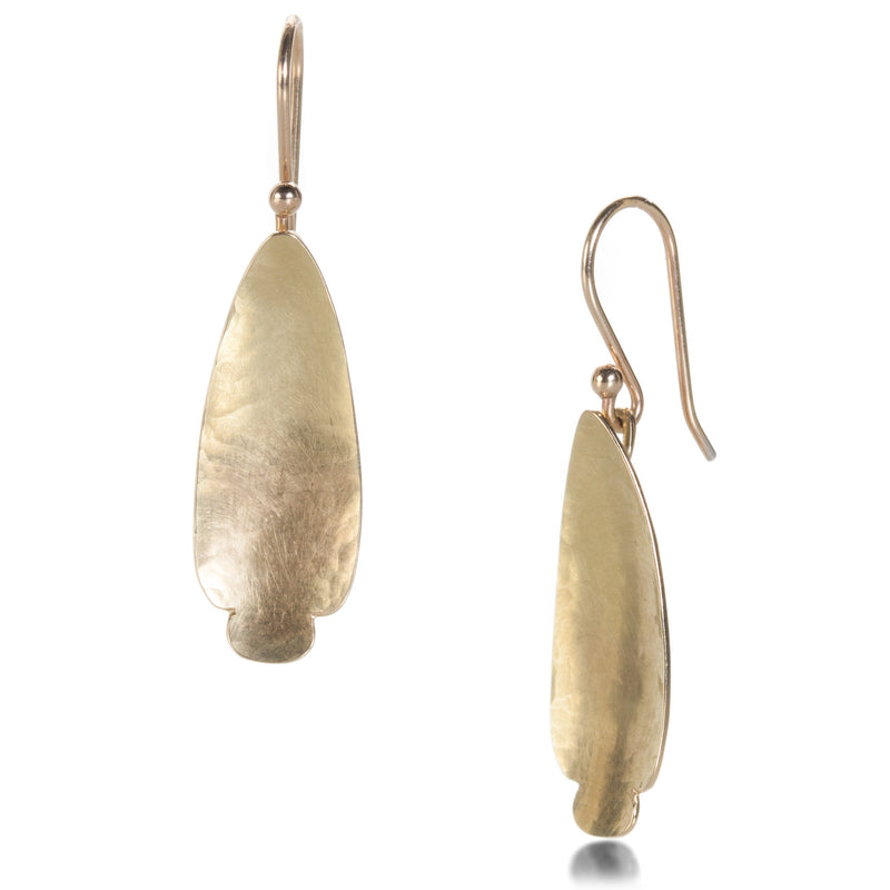 Gabriella Kiss Gold Narrow Pear Scallop Earrings | Quadrum Gallery