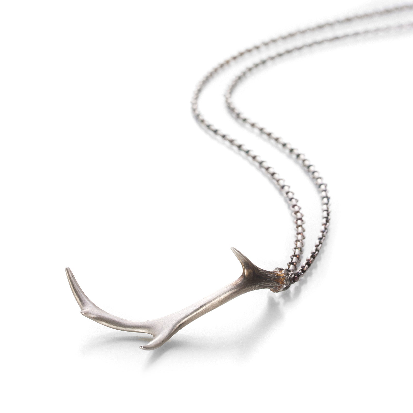 Silver Antler Necklace