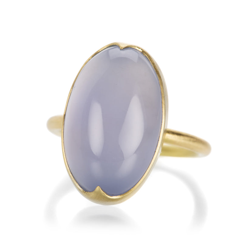 Gabriella Kiss Large Oval Blue Chalcedony Ring | Quadrum Gallery