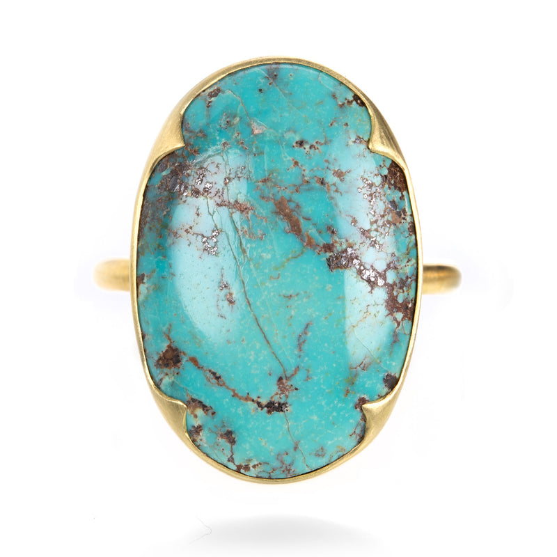 Gabriella Kiss Giant Oval Persian Turquoise Ring | Quadrum Gallery