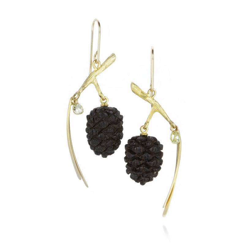 Gabriella Kiss Ebony Pinecone Earrings with Diamonds | Quadrum Gallery