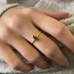 Gabriella Kiss Marquise Green Tourmaline Ring | Quadrum Gallery