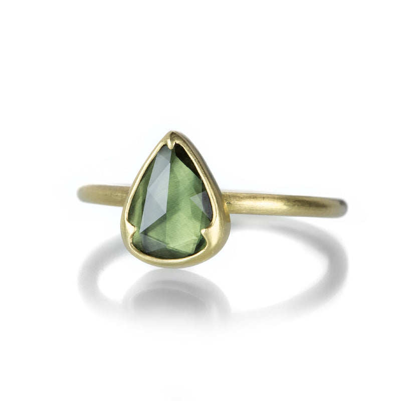 Gabriella Kiss Pear Shaped Green Sapphire Ring | Quadrum Gallery