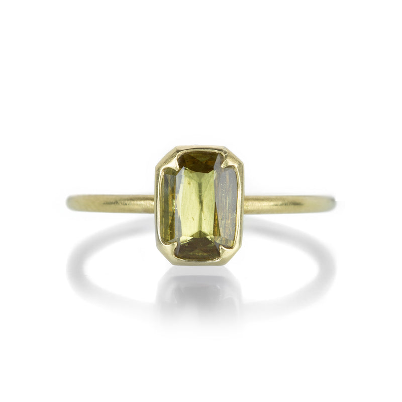 Gabriella Kiss Emerald Cut Green Sapphire Ring | Quadrum Gallery