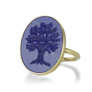 Gabriella Kiss Lapis Ring with Tree Intaglio | Quadrum Gallery