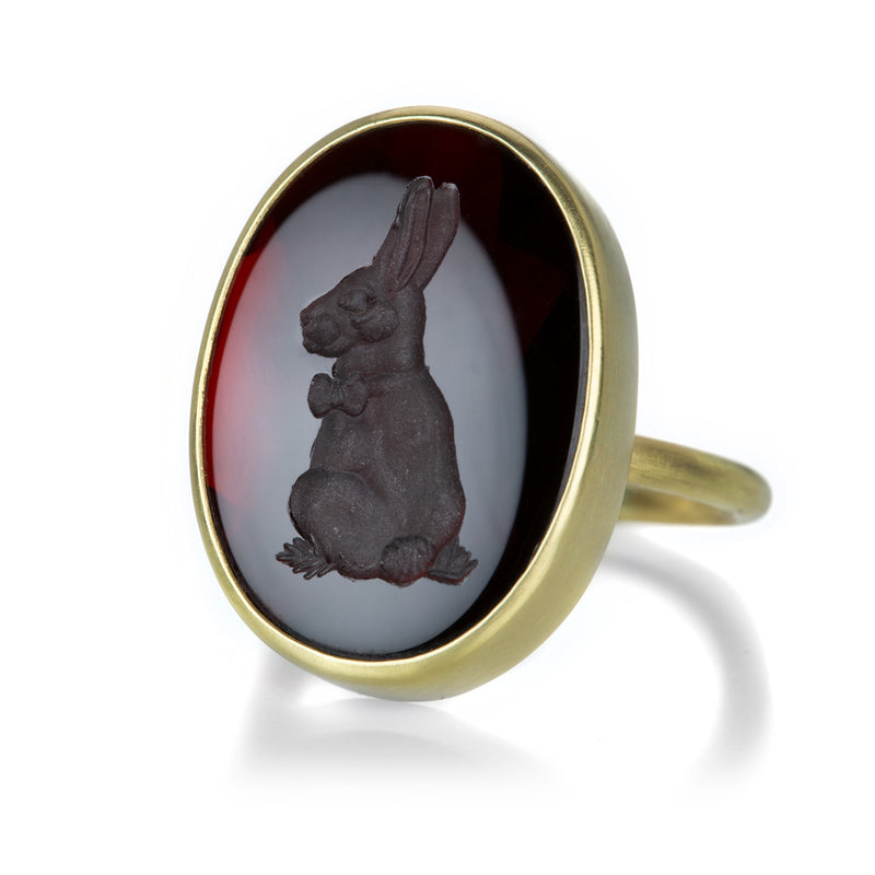 Gabriella Kiss Almandine Garnet Rabbit Intaglio Ring | Quadrum Gallery